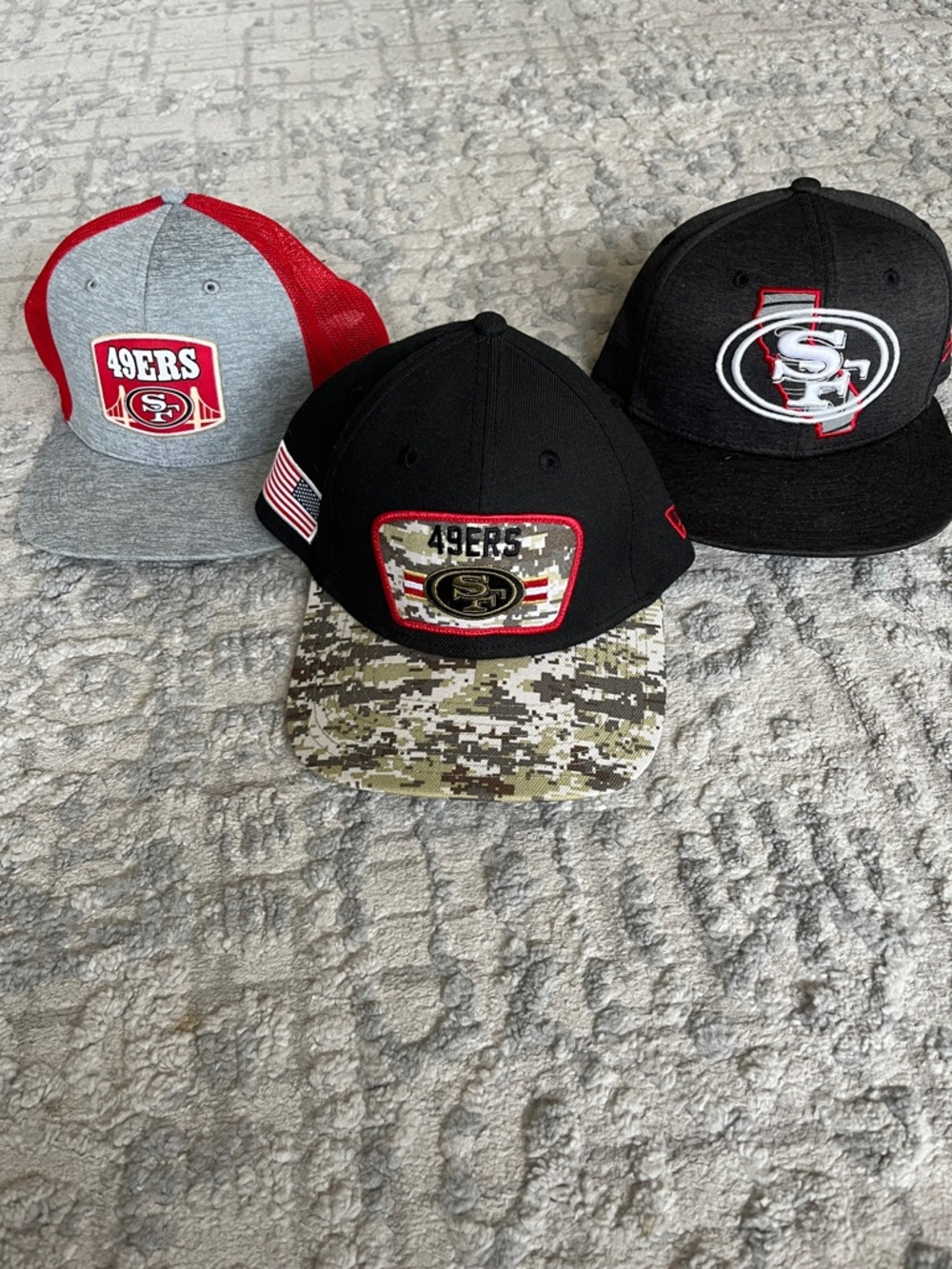 New Era 49ers Black Gray Red 39THIRTY NFL Fitted Cap Hats